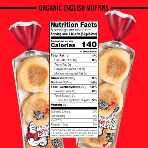 Dave's Killer Bread Killer Classic English Muffins Organic English Muffins Perspective: bottom