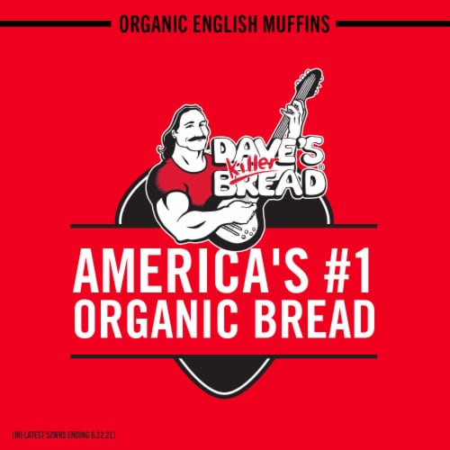 Dave's Killer Bread Rockin' Grains English Muffins Organic Whole Grain English Muffins Perspective: bottom