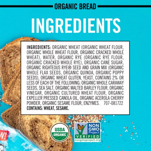 Dave's Killer Bread Organic Righteous Rye Bread Perspective: bottom