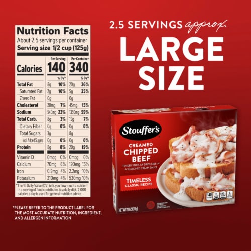 Stouffer's Creamed Chipped Beef Frozen Meal Perspective: bottom