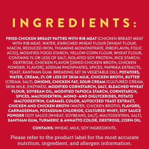 Stouffer's Fried Chicken Frozen Meal Perspective: bottom