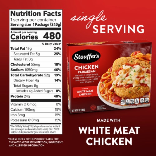 Stouffer’s Chicken Parmesan Single Serve Frozen Chicken Pasta Single Frozen Meals Perspective: bottom