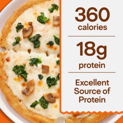 Lean Cuisine Features Spinach & Mushroom Frozen Pizza Perspective: bottom