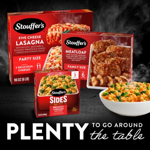 Stouffer’s Broccoli Cheddar Pasta Bake Frozen Pasta Sides Side Dishes Perspective: bottom