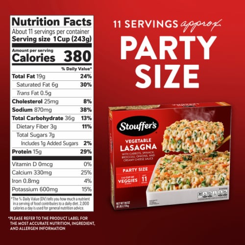 Stouffer's® Family Size Veggie Lovers Lasagna Frozen Meal Perspective: bottom