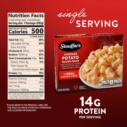 Stouffer's® Cheddar Potato Bake Frozen Meal Perspective: bottom
