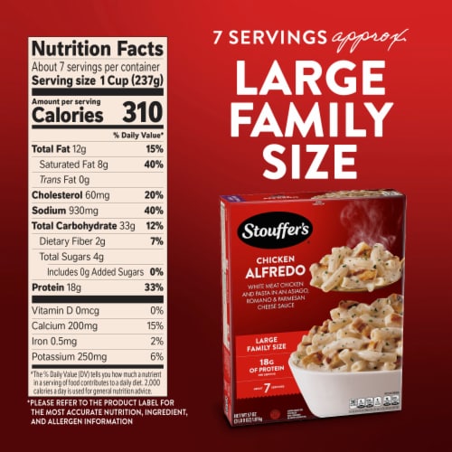 Stouffer's Large Family Size Chicken Alfredo Frozen Meal Perspective: bottom