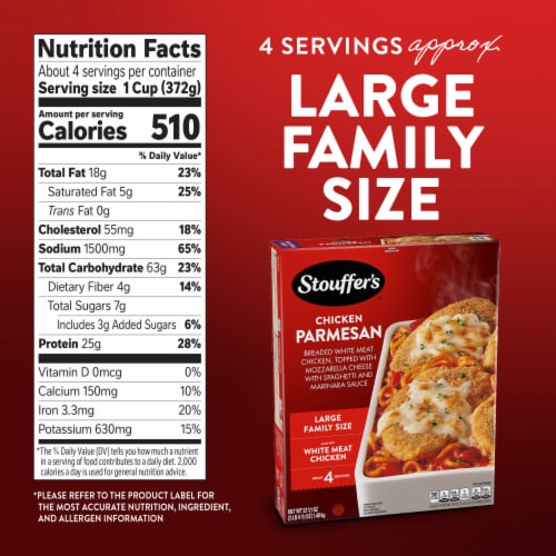 Stouffer’s Chicken Parmesan Large Family Size Frozen Pasta Frozen Dinners Perspective: bottom