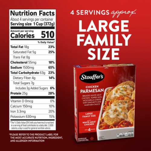Stouffer’s Chicken Parmesan Large Family Size Frozen Pasta Frozen Dinners Perspective: bottom