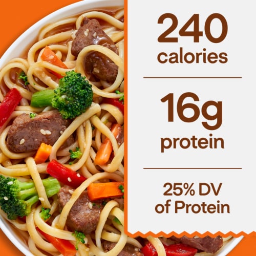 Lean Cuisine Frozen Meal Garlic Sesame Asian-Style Noodles with Beef Microwave Meal Frozen Dinner Perspective: bottom