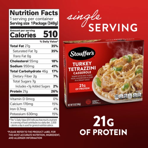 Stouffer’s Turkey Tetrazzini Casserole Single Serve Frozen Turkey Casserole Single Frozen Meals Perspective: bottom