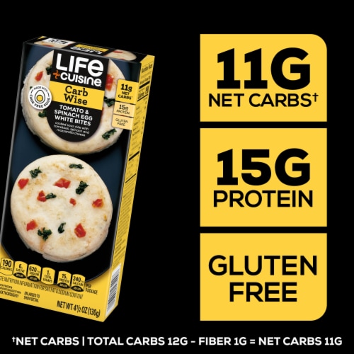 Life Cuisine Tomato & Spinach Egg White Egg Bites Frozen Meal Perspective: bottom