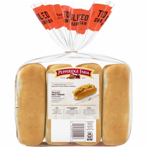 Pepperidge Farm® Bakery Classics Top Sliced Sweet Hawaiian Hot Dog Buns Perspective: bottom