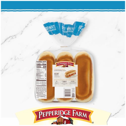 Pepperidge Farm Bakery Classics Soft White with Sesame Seeds Hoagie Rolls Perspective: bottom