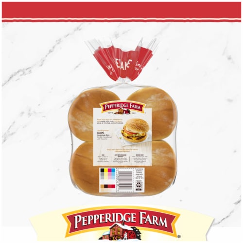 Pepperidge Farm Sesame Topped Hamburger Buns Perspective: bottom