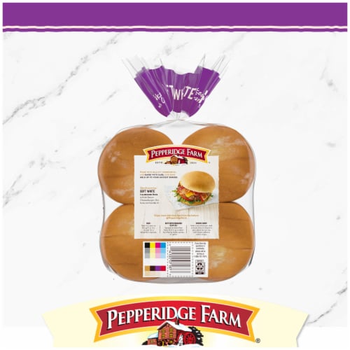 Pepperidge Farm Soft White Hamburger Buns Perspective: bottom
