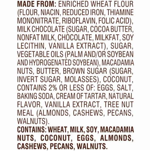 Pepperidge Farm Sausalito Crispy Milk Chocolate Macadamia Nut Cookies Perspective: bottom