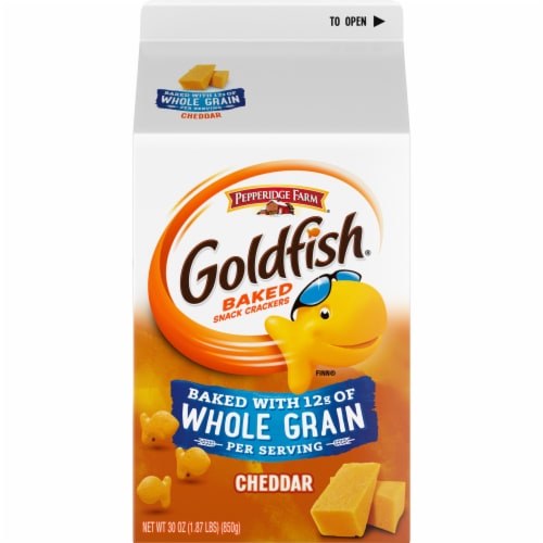 Pepperidge Farm Goldfish Cheddar Crackers Baked With Whole Grain Perspective: bottom