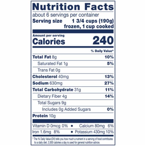 Birds Eye Voila! Garlic Shrimp Frozen Meal Perspective: bottom