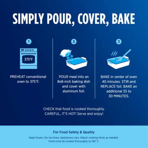Birds Eye Voila! Oven Bake Meals Chicken Taco Frozen Meal Perspective: bottom