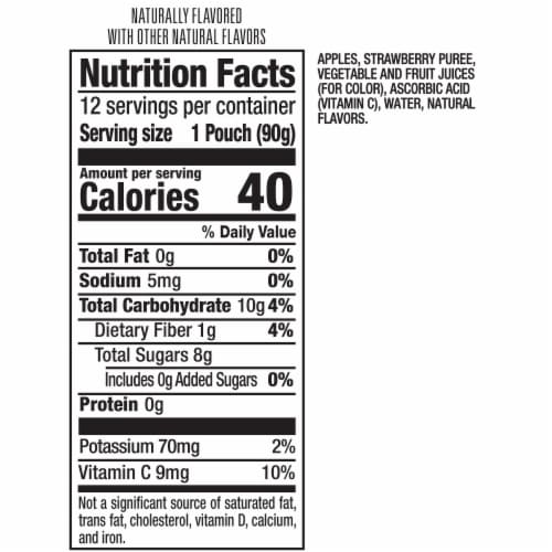 Mott's No Sugar Added Strawberry Applesauce Clear Pouches Perspective: bottom