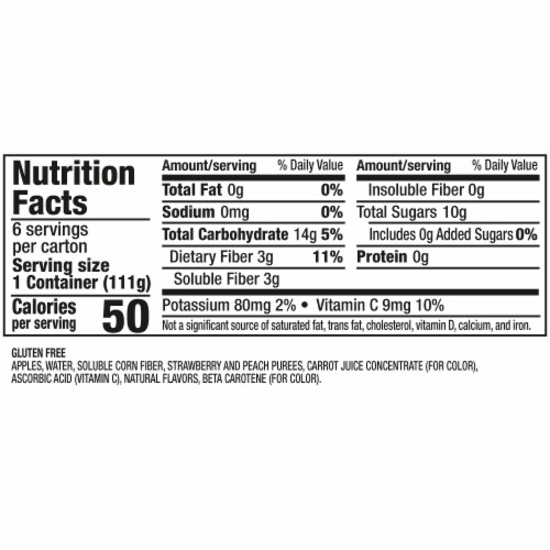 Mott's Mighty No Sugar Added Strawberry Peach Applesauce Cups Perspective: bottom
