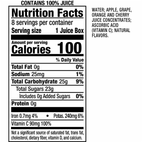Mott’s® Fruit Punch 100% Juice Boxes Perspective: bottom