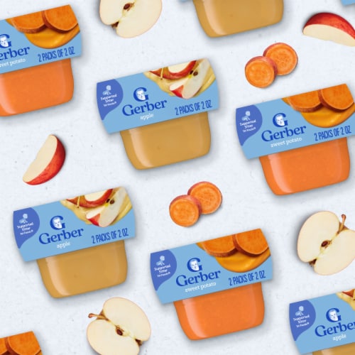 Gerber 1st Foods Baby Food Apple Puree Clean Label Project Tubs Perspective: bottom