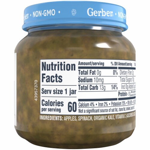 Gerber® Natural 2nd Foods Apple Spinach & Kale Baby Food Perspective: bottom