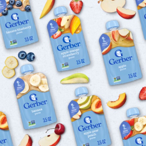 Gerber Toddler Foods Apple Mango Strawberry Clean Label Project Pouch Perspective: bottom