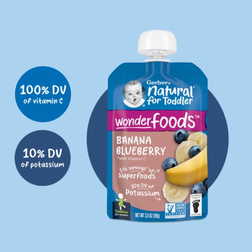 Gerber Toddler Foods WonderFoods Banana Blueberry Clean Label Project Perspective: bottom