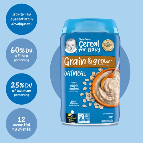 Gerber 1st Foods Baby Cereal Grain & Grow Oatmeal Clean Label Project Perspective: bottom