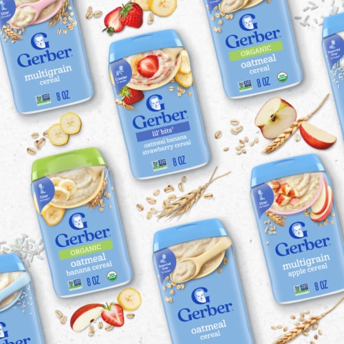 Gerber 1st Foods Supported Sitter for Baby Grain & Grow Baby Cereal Oatmeal Canister Perspective: bottom