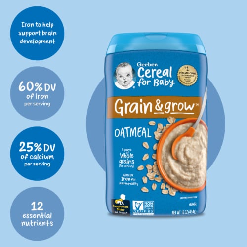 Gerber 1st Foods Baby Cereal Grain & Grow Oatmeal Clean Label Project Perspective: bottom