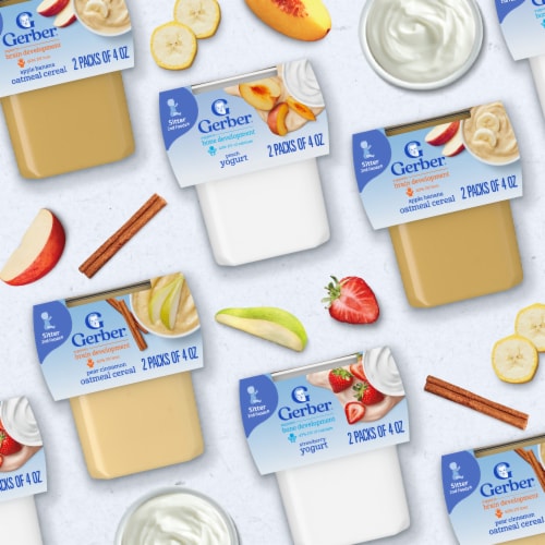 Gerber 2nd Foods Baby Food Apple Banana with Oatmeal 4 oz Tubs (2 Pack) Perspective: bottom