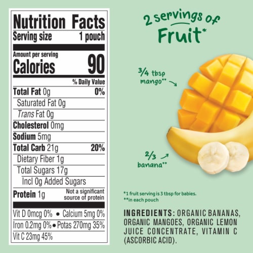 Gerber® 2nd Foods Organic Banana Mango Baby Food Perspective: bottom