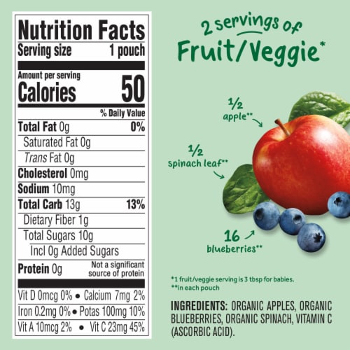 Gerber 2nd Foods Organic Apple Blueberry Spinach Perspective: bottom