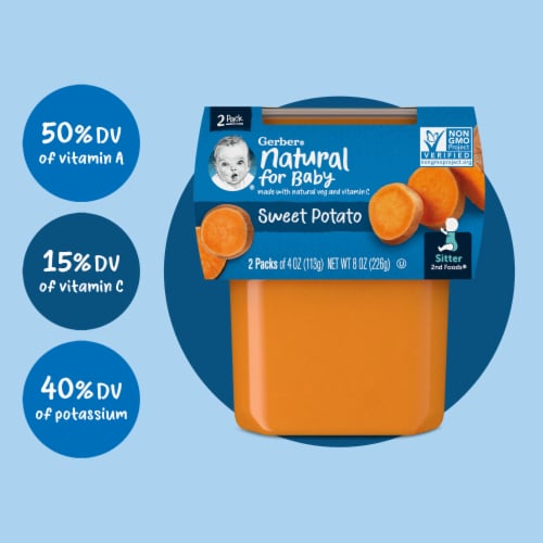 Gerber® 2nd Foods Natural Sweet Potato Stage 2 Baby Food Perspective: bottom