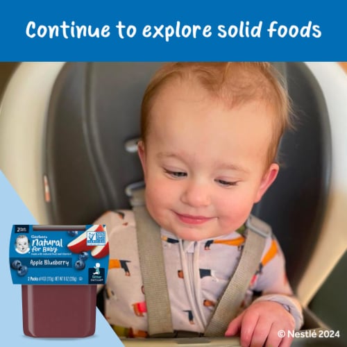 Gerber 2nd Foods Natural for Baby Baby Food Apple Blueberry Perspective: bottom
