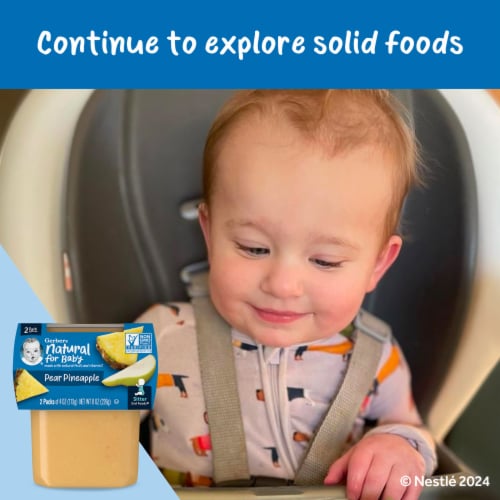 Gerber 2nd Foods Natural for Baby Baby Food Pear Pineapple Perspective: bottom