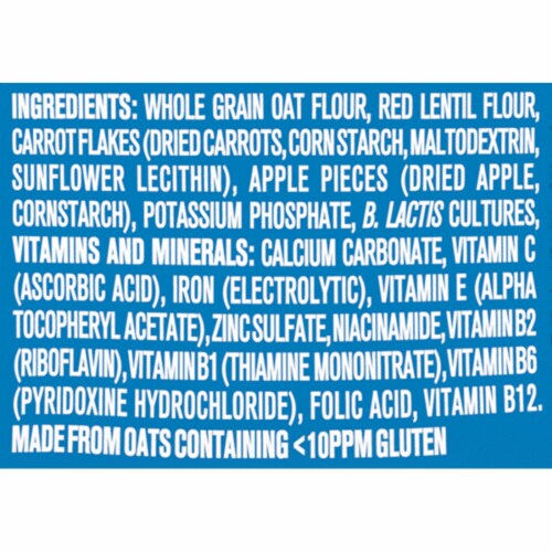 Gerber Cereal 3rd Foods Probiotic Lentil Carrot Apple Oatmeal Baby Cereal Perspective: bottom