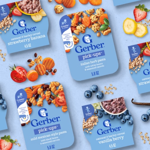 Gerber Toddler Food Oatmeal and Barley Strawberry Banana Cereal Toddler Oatmeal Perspective: bottom
