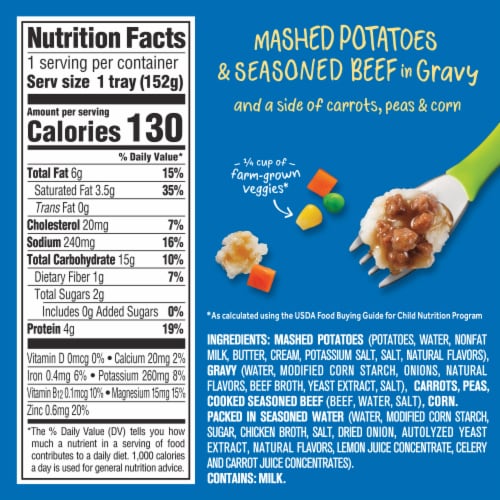 Gerber® Toddler Mashed Potatoes & Seasoned Beef in Gravy Meals Perspective: bottom
