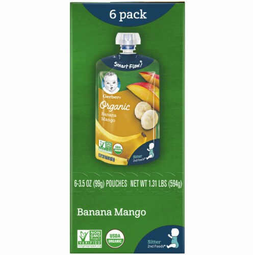 Gerber Organic 2nd Foods Banana Mango Baby Food Perspective: bottom