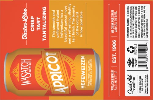 WaSatch Brewery Apricot Hefeweizen Beer Perspective: bottom