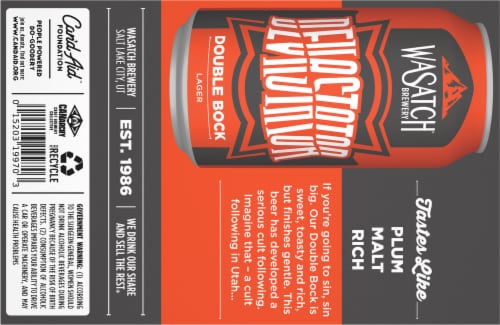 WaSatch Brewery® Devastator Double Bock Lager Perspective: bottom