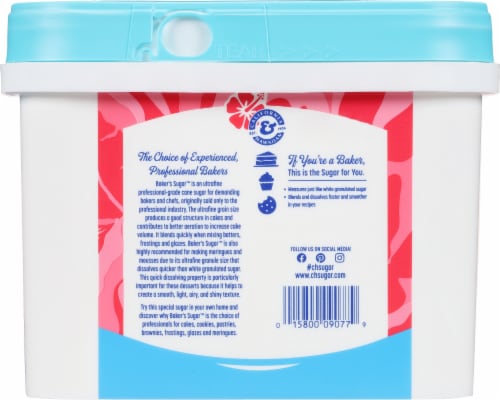 C&H Pure Cane Ultrafine Granulated Baker's Sugar Tub Perspective: bottom
