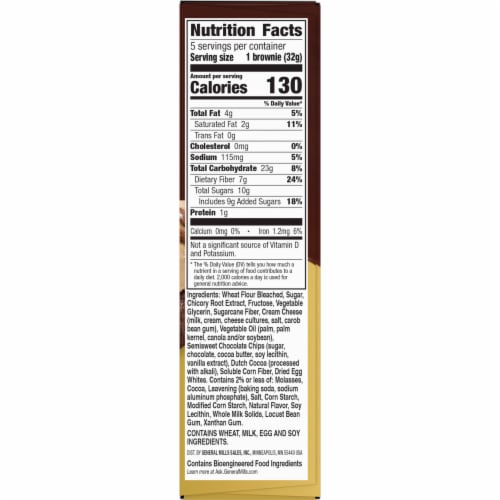 Fiber One Cookie Dough Supreme Brownies Low Calorie Snack Bars Perspective: bottom