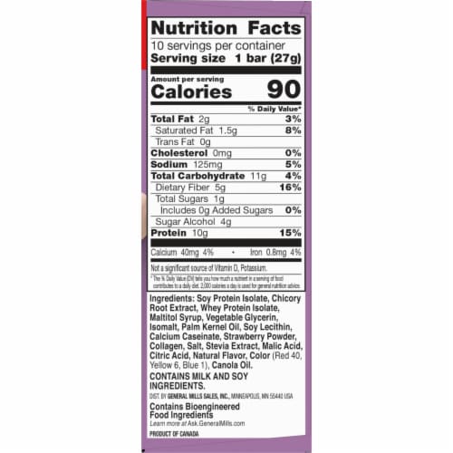 Protein One Strawberries and Cream 90 Calorie Protein Bars Keto Friendly Snack Bars Perspective: bottom
