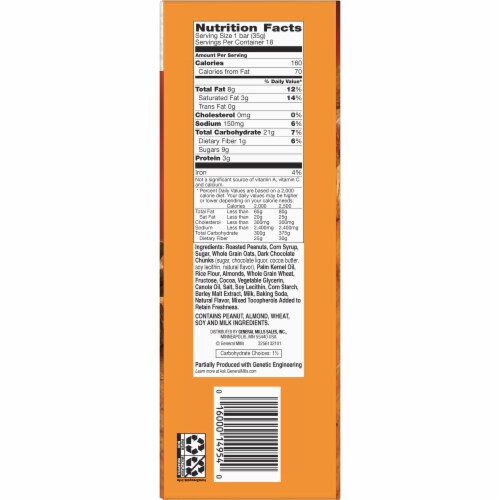 Nature Valley Sweet & Salty Nut Dark Chocolate Peanut & Almond Granola Bars Perspective: bottom